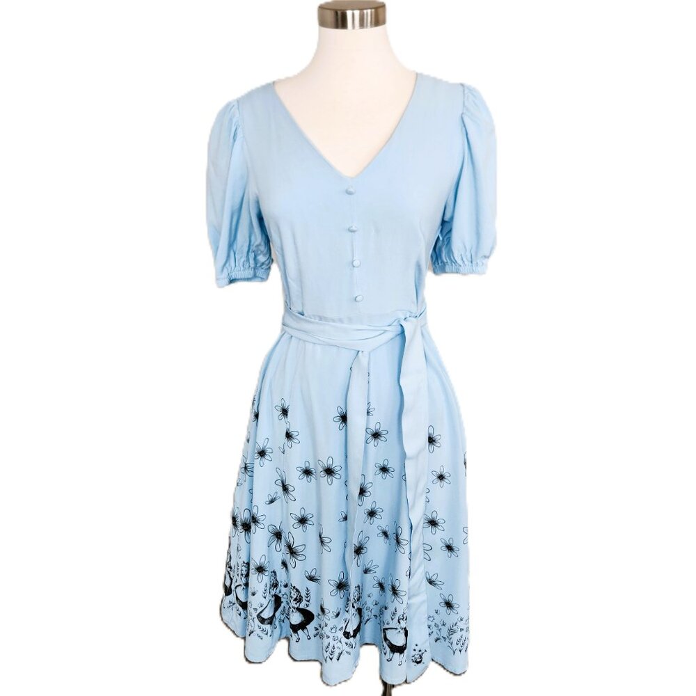 Disney Alice in Wonderland Floral Alice Midi Dress Women Size M